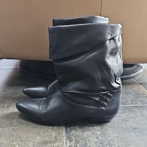 Allen Edmonds Women's Black Fold-Over Ankle Booties